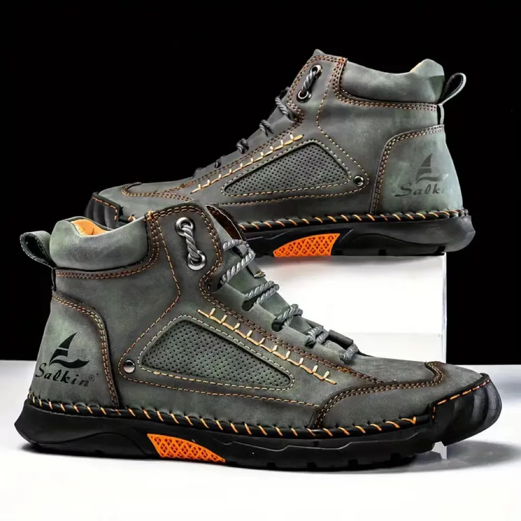 Crossfit Outdoor - Men's Hand-stitched Boots Design Plus-size Casual